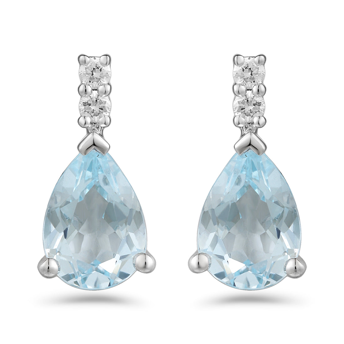 Blue Topaz and Diamond Earrings