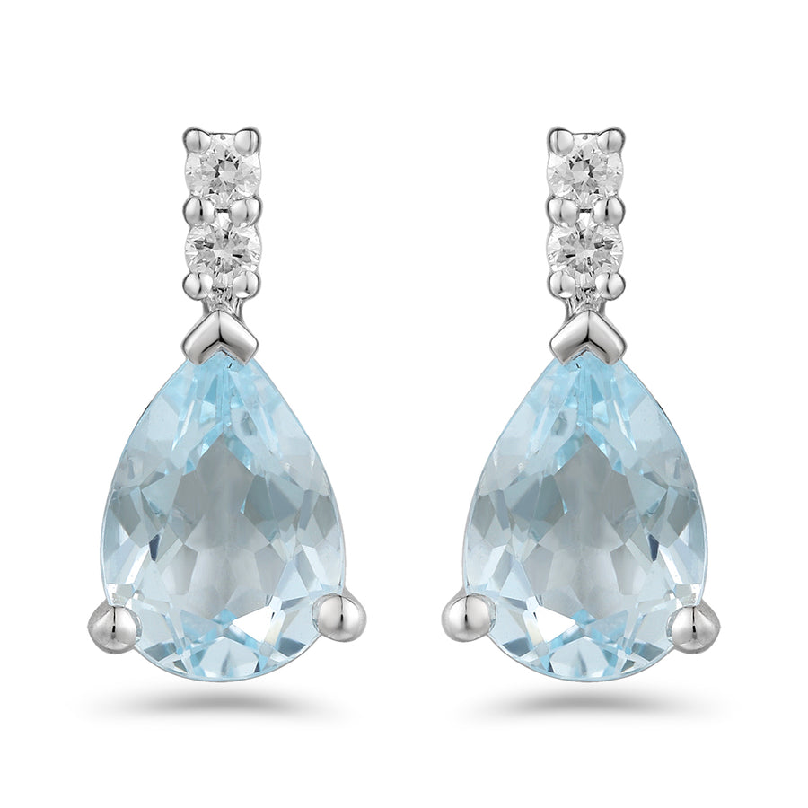 Blue Topaz and Diamond Earrings