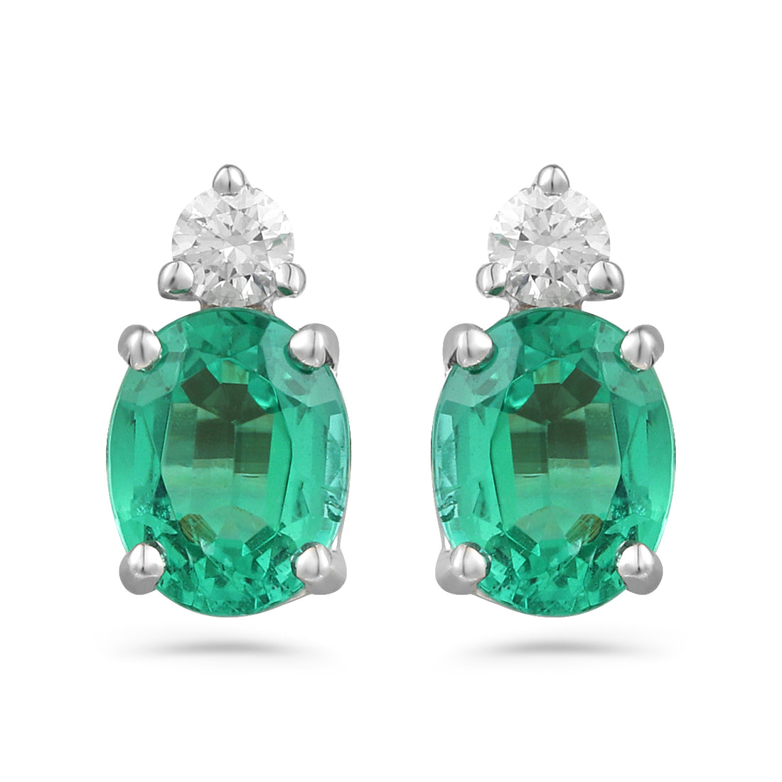Emerald and Diamond Earrings