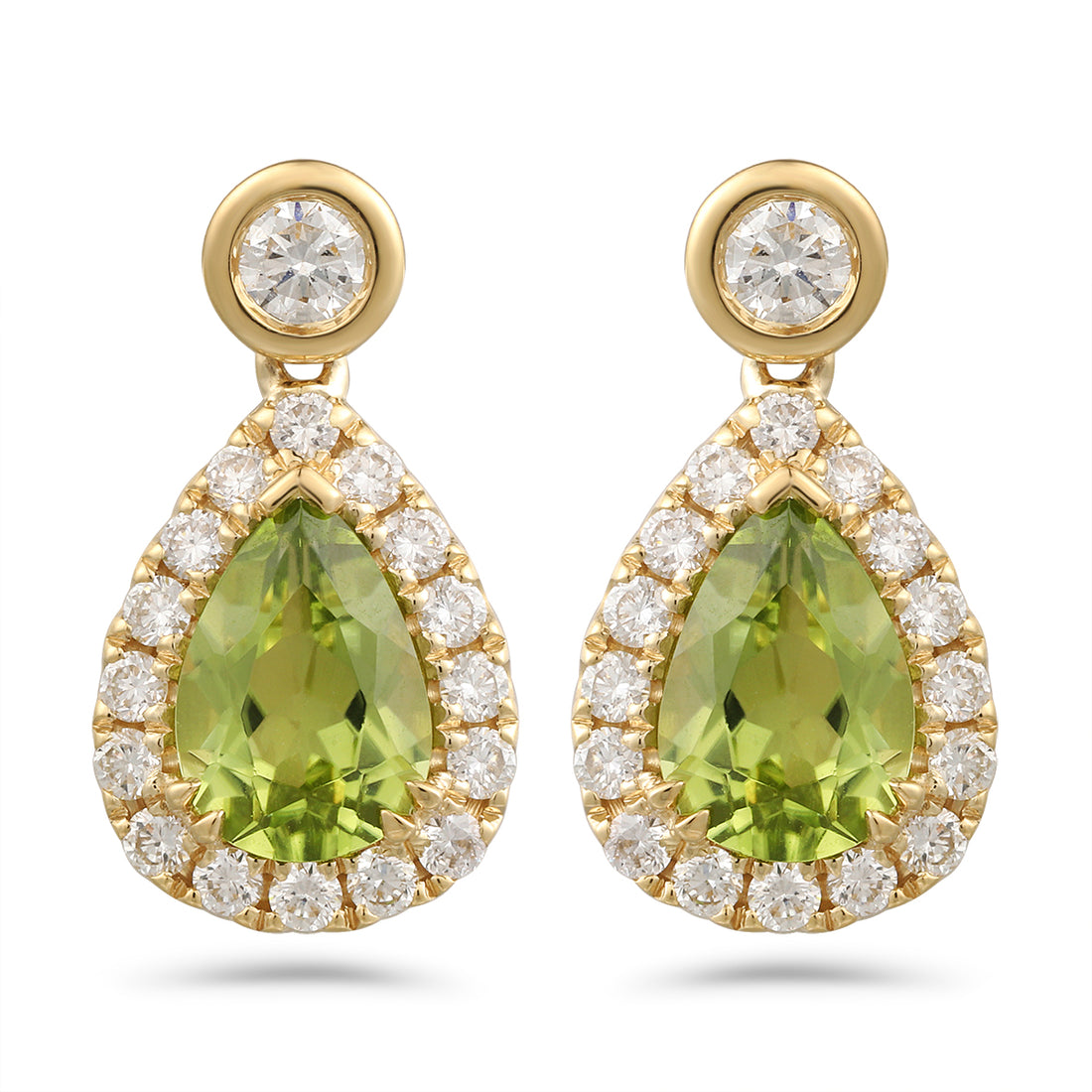 Peridot and Diamond Earrings