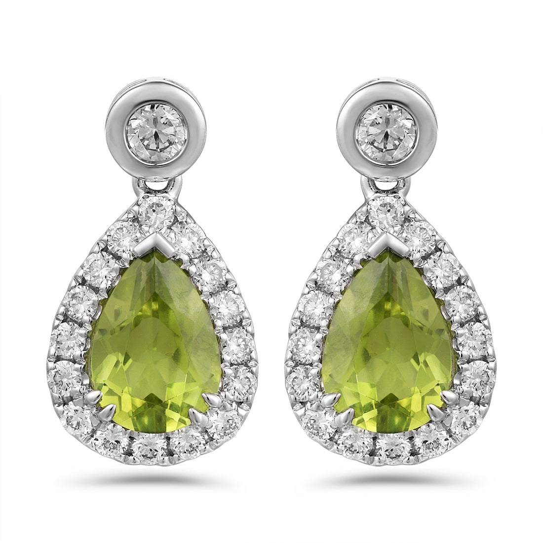 Peridot and Diamond Earrings