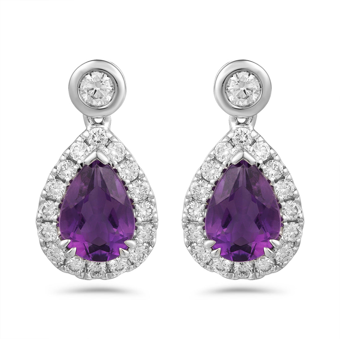 Amethyst and Diamond Earrings