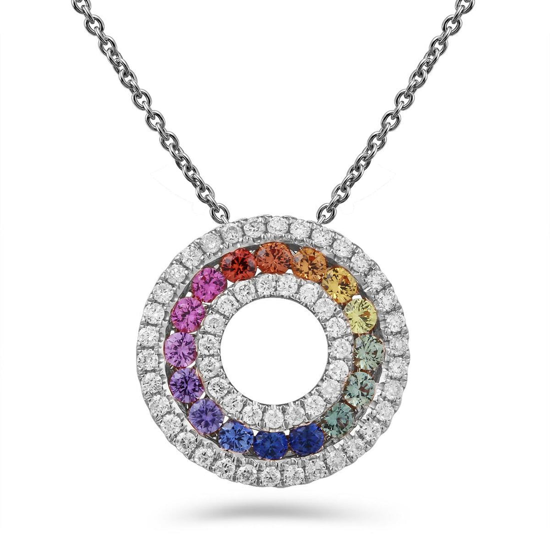Fancy Sapphire and Diamond Pendant