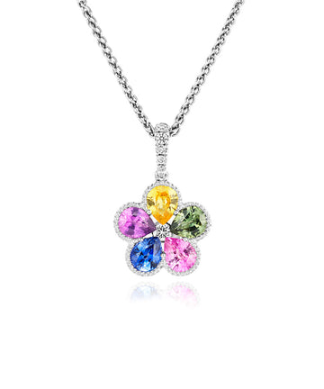 Fancy Sapphire and Diamond Pendant