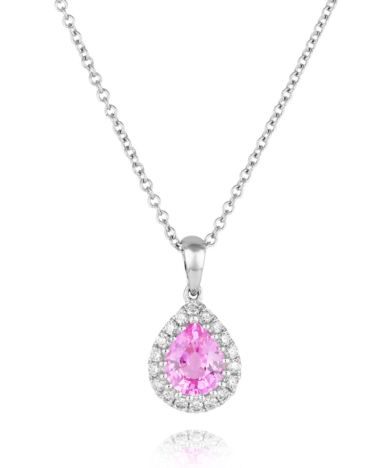 Pink Sapphire and Diamond Pendant