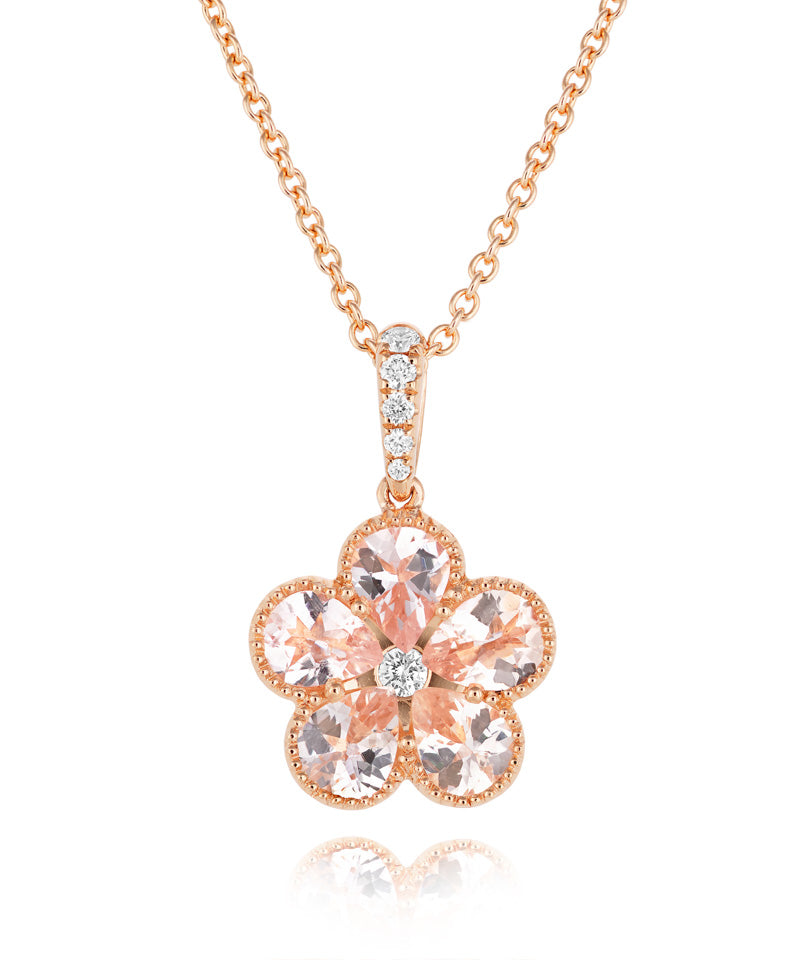 Morganite and Diamond Pendant