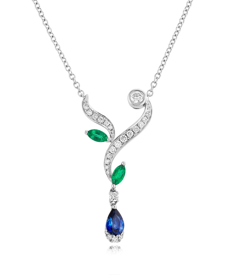 Emerald, Sapphire and Diamond Necklace