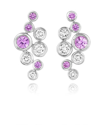 Pink Sapphire and Diamond Earrings