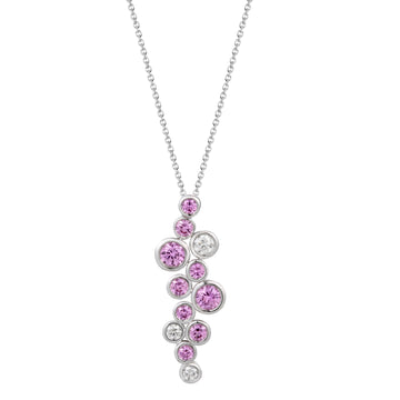 Pink Sapphire and Diamond Pendant