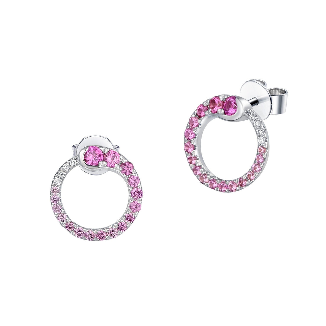 Pink Sapphire and Diamond Earrings