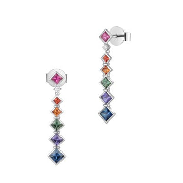 Fancy Sapphire and Diamond Earrings