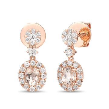 Morganite and Diamond Earrings