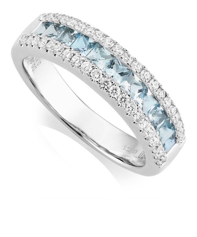 Aquamarine and Diamond Ring