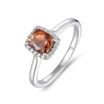 Brown Sapphire and Diamond Ring