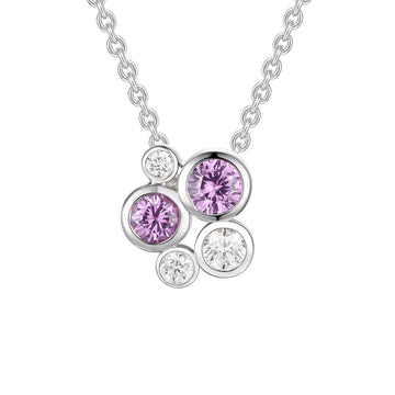 Pink Sapphire and Diamond Pendant