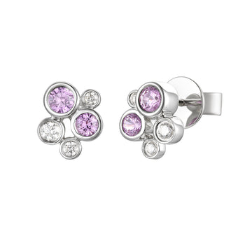 Pink Sapphire and Diamond Earrings