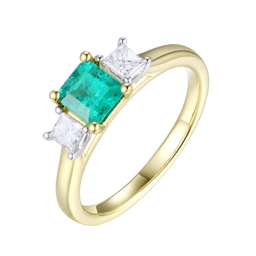 Emerald and Diamond Ring