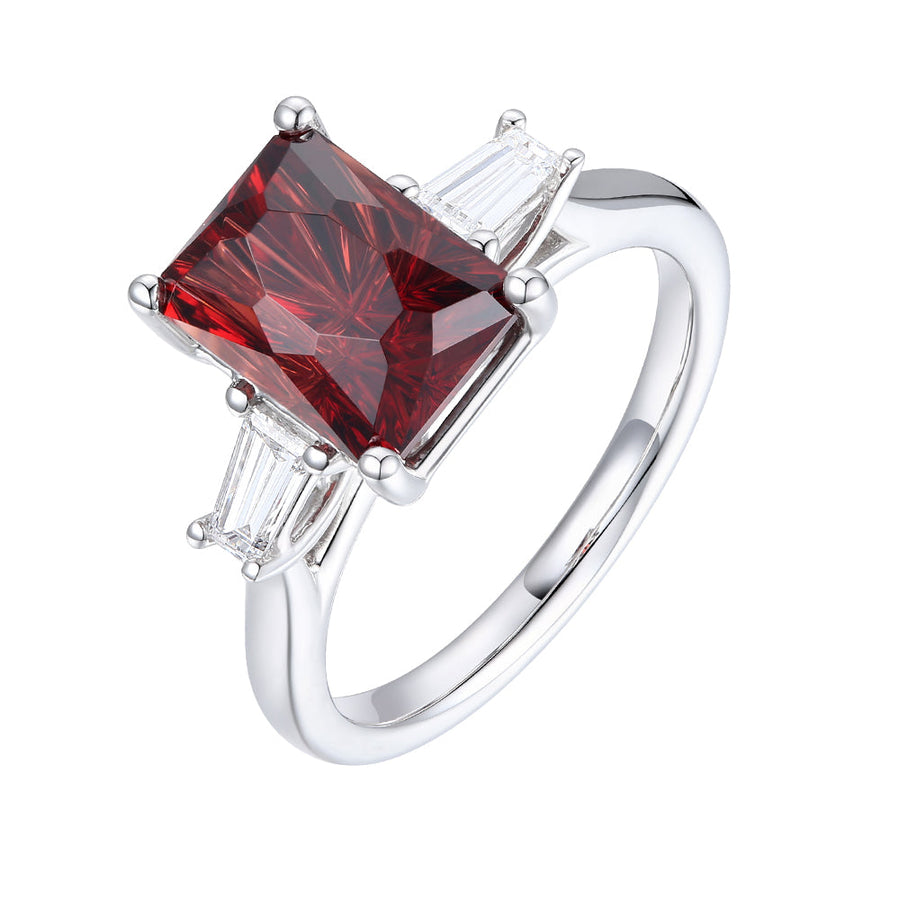 Rhodalite Garnet and Diamond Ring