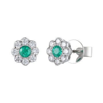 Emerald and Diamond Earrings