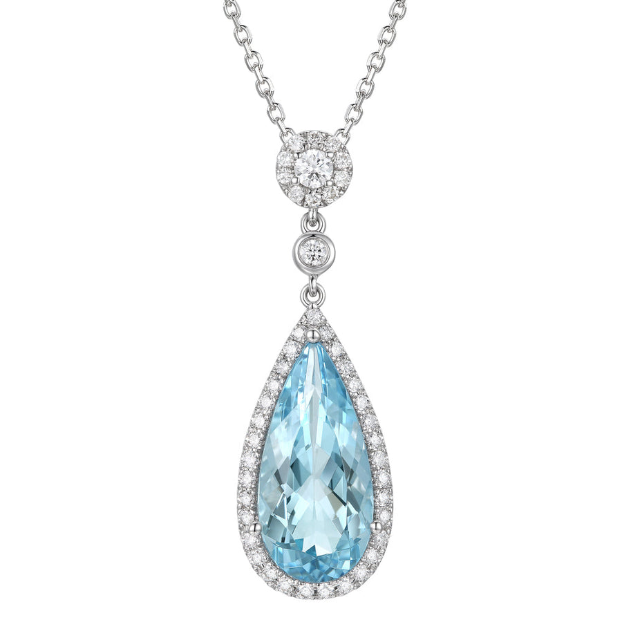 Aquamarine and Diamond Pendant