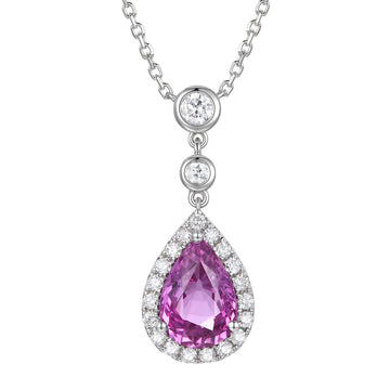 Pink Sapphire and Diamond Pendant