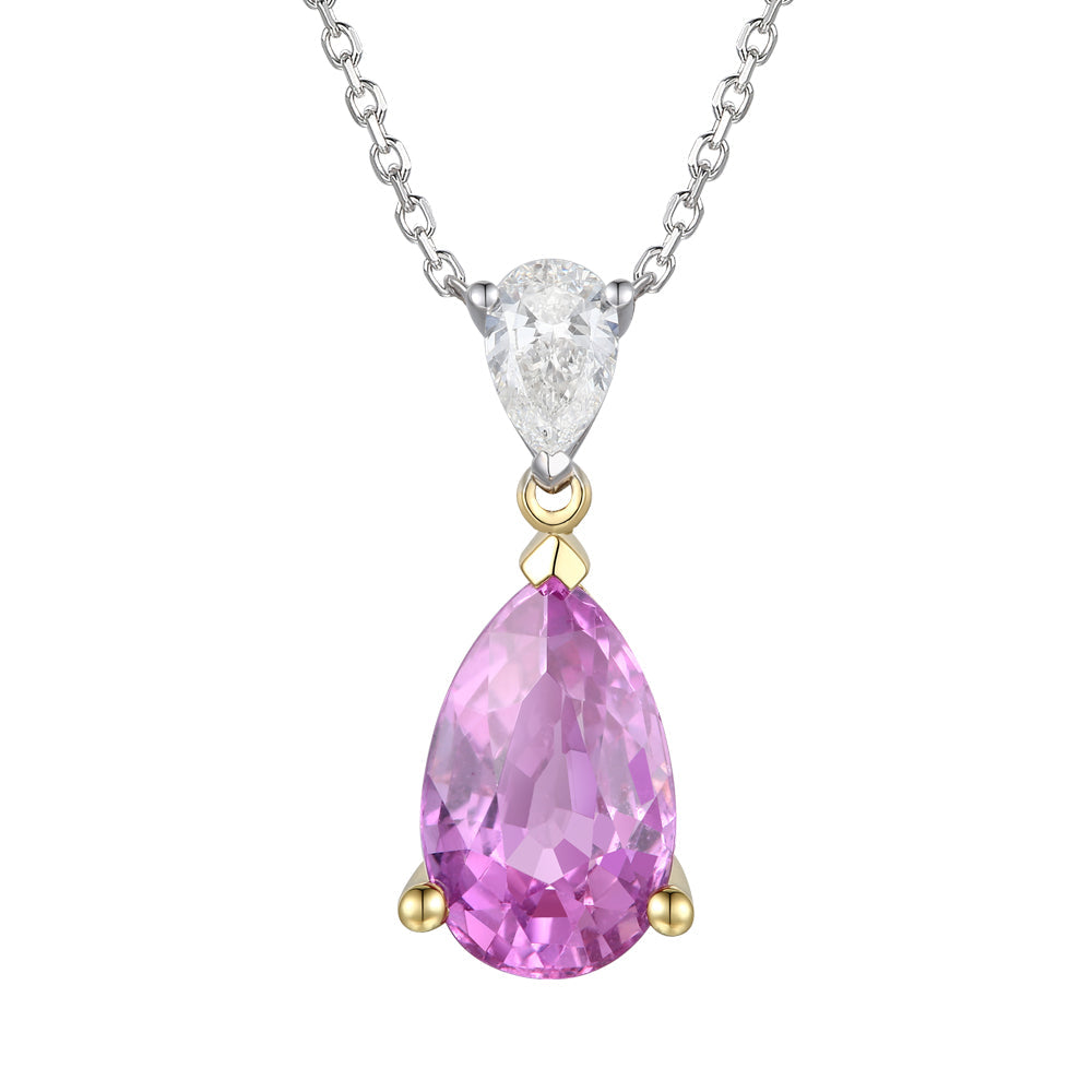 Pink Sapphire and Diamond Necklace