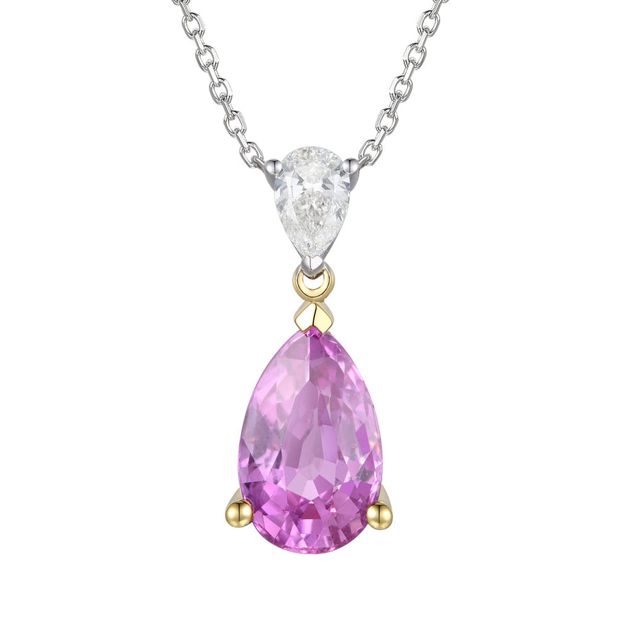 Pink Sapphire and Diamond Pendant