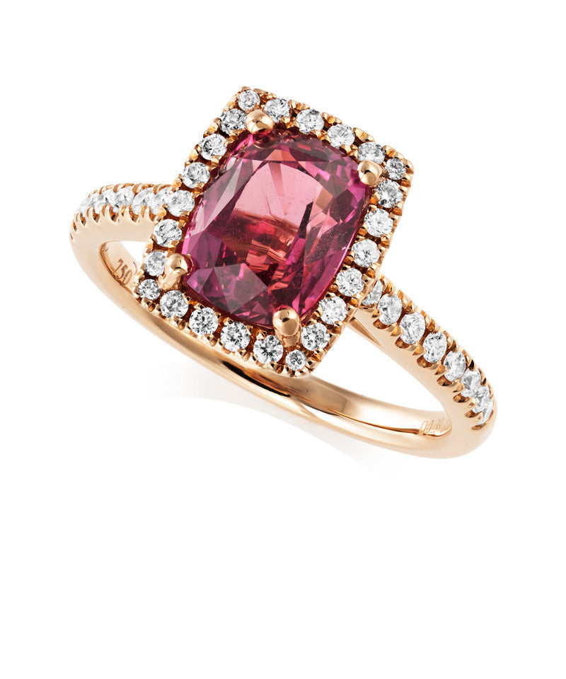 Rose Sapphire and Diamond Ring