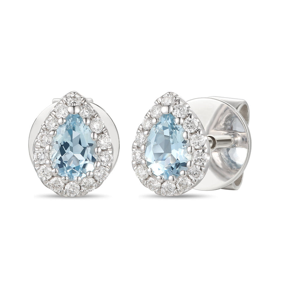 Aquamarine and Diamond Earrings