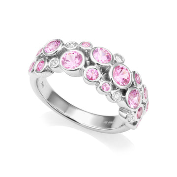 Pink Sapphire and Diamond Ring