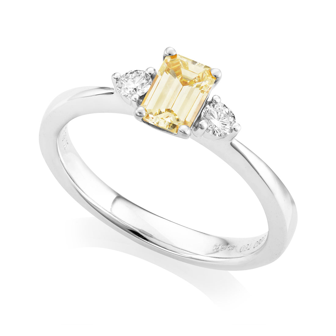 Yellow Diamond and Diamond Ring