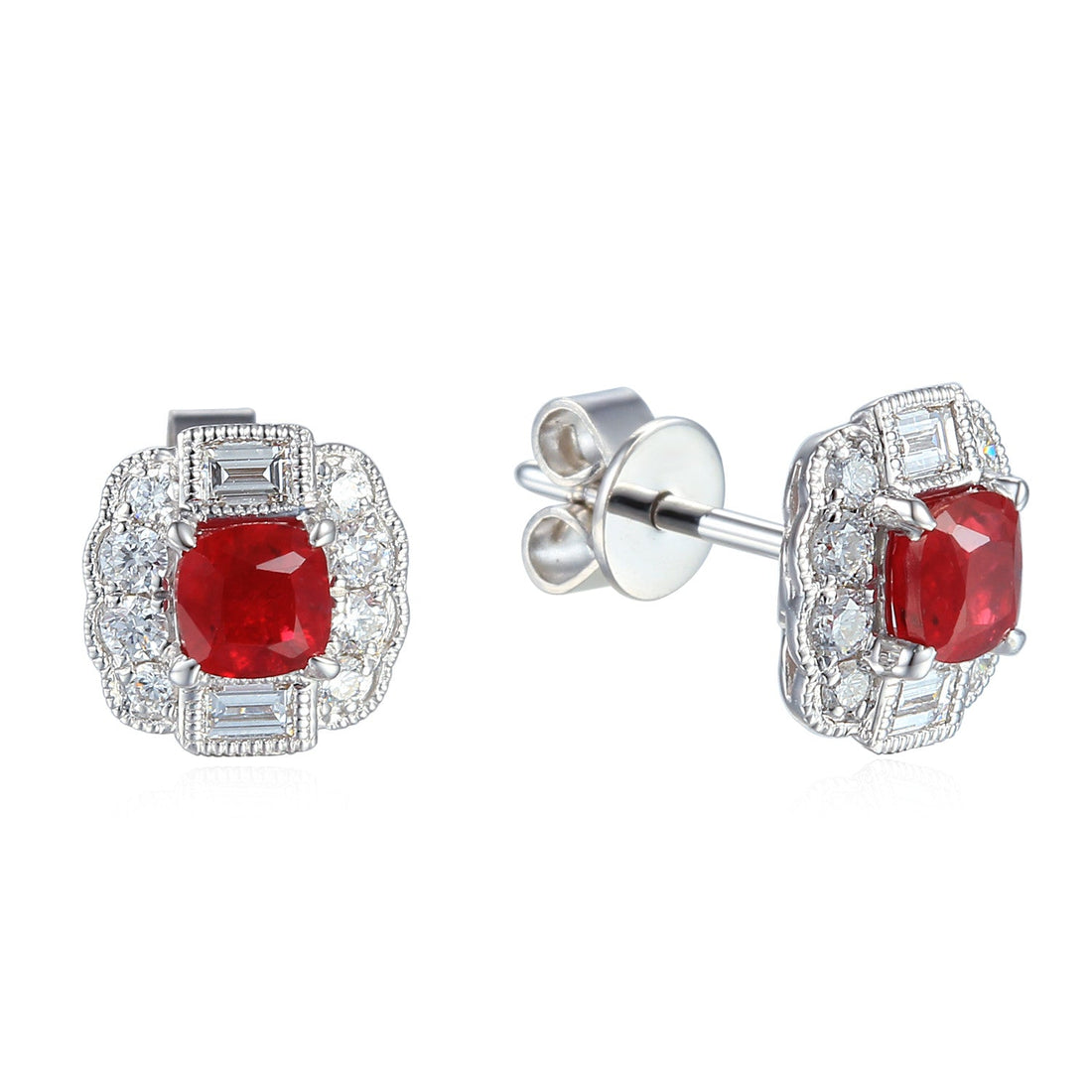 Ruby and Diamond Earrings