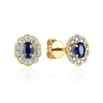 Sapphire and Diamond Earrings