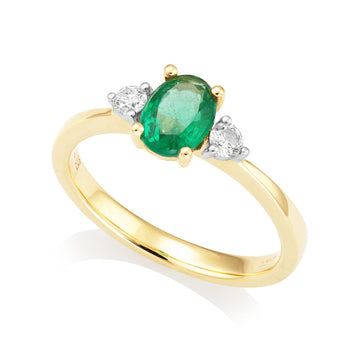 Emerald and Diamond Ring