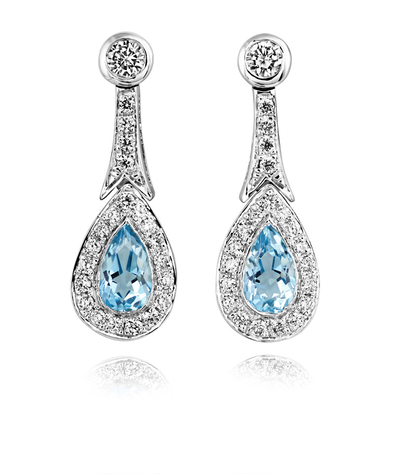 Aqua and Diamond Earrings