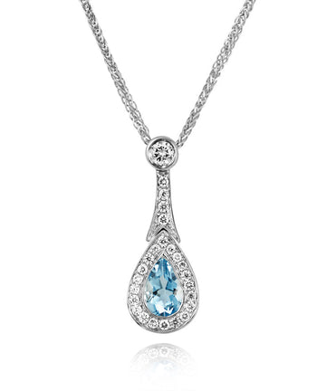 Aqua and Diamond Necklace