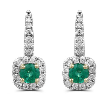 Emerald and Diamond Earrings