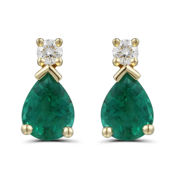 Emerald and Diamond Earrings