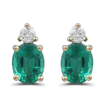 Emerald and Diamond Earrings