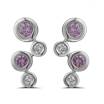 Pink Sapphire and Diamond Earrings