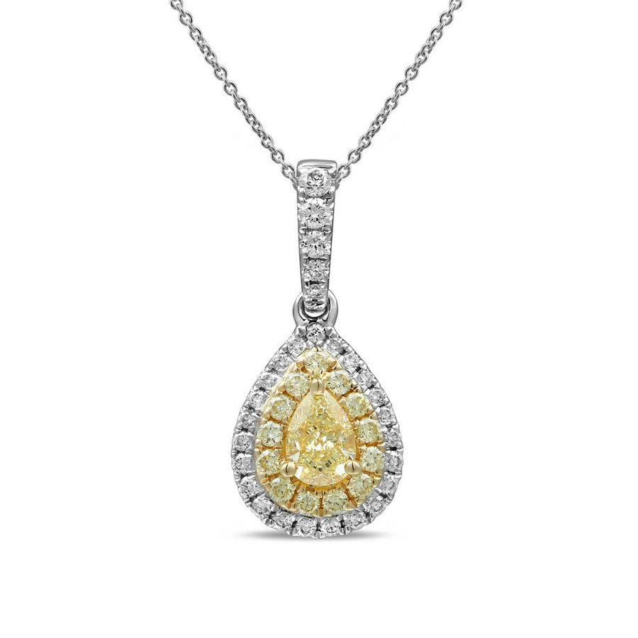 Yellow Diamond and Diamond Pendant