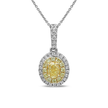 Yellow Diamond and Diamond Pendant