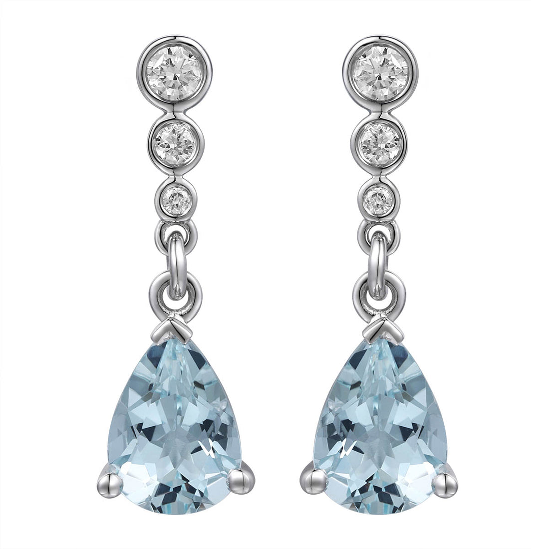 Aquamarine and Diamond Earrings